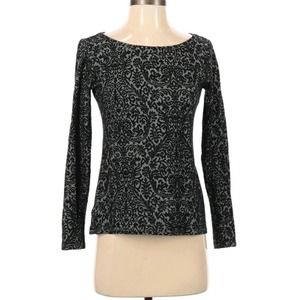Ann Taylor Loft long sleeve floral filigree top